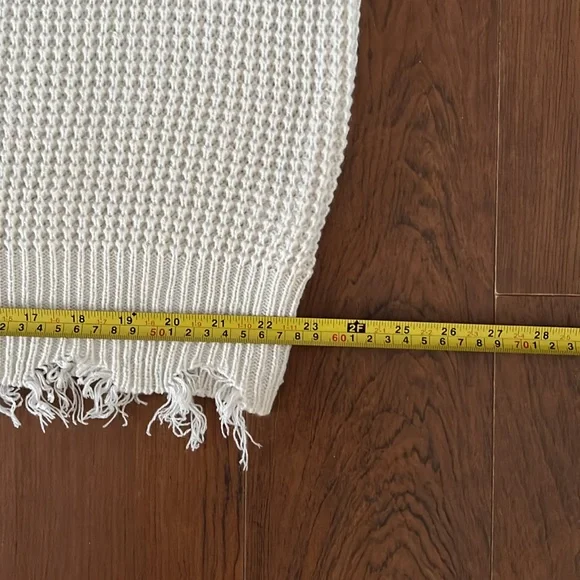 Zenana distresses v neck waffle knit sweater 2X - Picture 4 of 9